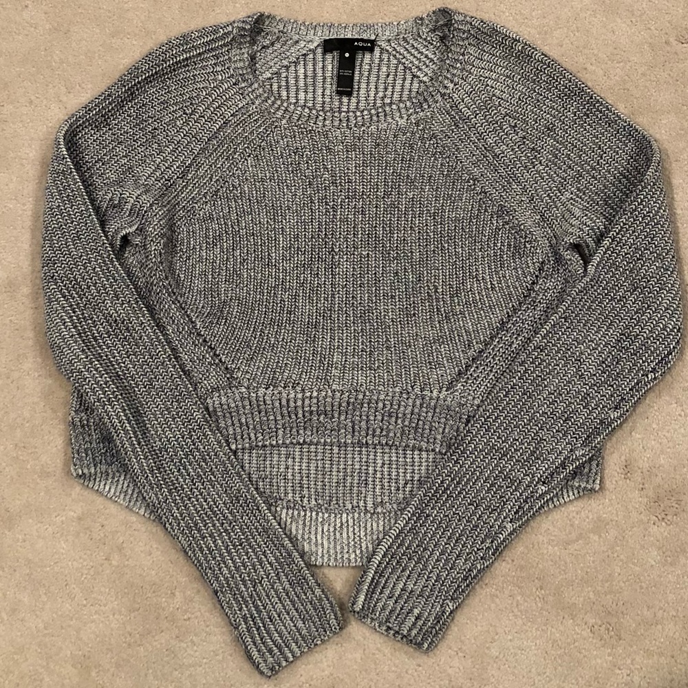 Aqua Bloomingdales cropped sweater